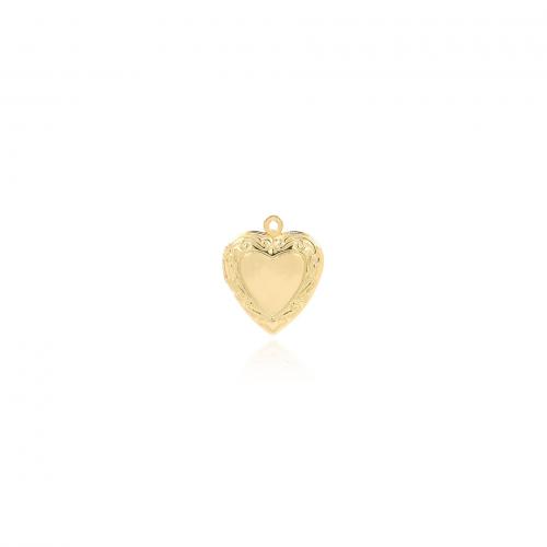 Brass Locket Pendants Heart 18K gold plated fashion jewelry & DIY nickel lead & cadmium free Sold By PC
