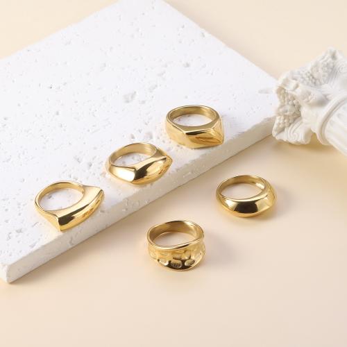 Stainless Steel Finger Ring 304 Stainless Steel Vacuum Ion Plating  & for woman golden Sold By PC
