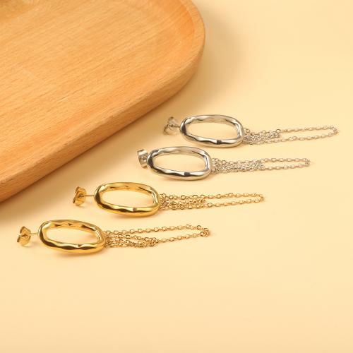 Stainless Steel Drop Earring, 304 Stainless Steel, Vacuum Ion Plating, fashion jewelry & for woman, more colors for choice, Sold By Pair