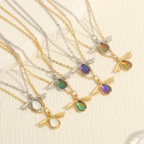 Brass Necklace, with Crystal, with 5CM extender chain, Insect, gold color plated, fashion jewelry & for woman, more colors for choice, nickel, lead & cadmium free, 23x15mm, Length:40 cm, Sold By PC