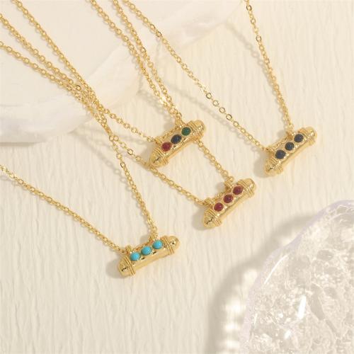 Messing Halskette, mit Kristall, KapselHülse, goldfarben plattiert, Modeschmuck & für Frau, keine, frei von Nickel, Blei & Kadmium, 9x19mm, Länge:40 cm, verkauft von PC