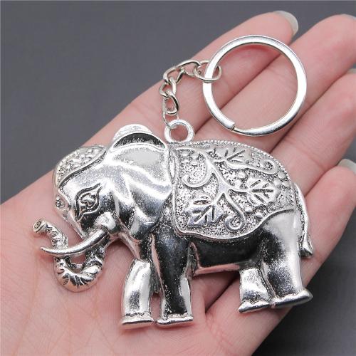 Tibetan Style Key Clasp, with Iron, Elephant, plated, fashion jewelry, more colors for choice, nickel, lead & cadmium free, 74x50mm, Sold By PC