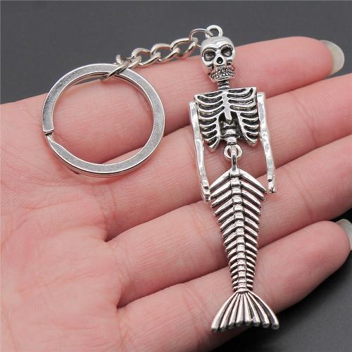 Zinc Alloy Key Clasp with Iron Skull plated fashion jewelry nickel lead & cadmium free Sold By PC