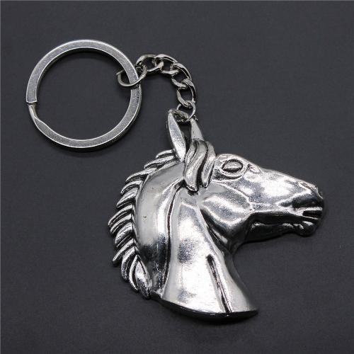 Zinklegierung Schlüssel Verschluss, mit Eisen, Pferd, plattiert, Modeschmuck, keine, frei von Nickel, Blei & Kadmium, 52x51mm, verkauft von PC