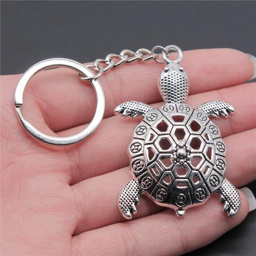 Tibetan Style Key Clasp, with Iron, Turtle, plated, fashion jewelry, more colors for choice, nickel, lead & cadmium free, 55x37mm, Sold By PC