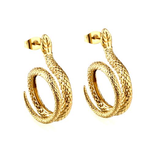 Stainless Steel Stud Earrings 304 Stainless Steel Snake plated fashion jewelry & for woman nickel lead & cadmium free Sold By Pair