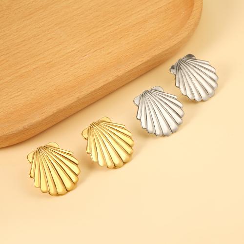 Stainless Steel Stud Earrings 304 Stainless Steel Shell plated fashion jewelry & for woman nickel lead & cadmium free Sold By Pair