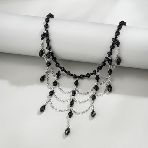 Collar halskæde, Lace, med Messing & Akryl, mode smykker & forskellige stilarter for valg & for kvinde, Solgt af PC