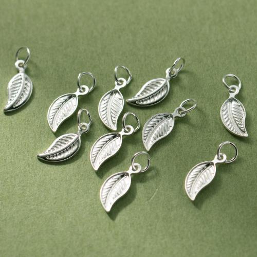 925 Sterling Silver Pendant Leaf Antique finish DIY silver color Sold By PC