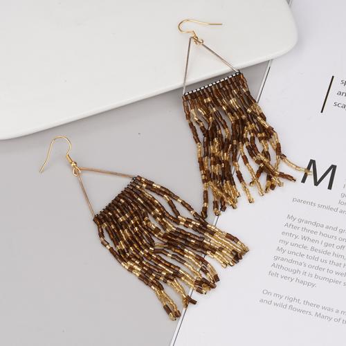 Stainless Steel Drop Earring 304 Stainless Steel with Seedbead handmade & for woman Sold By Pair