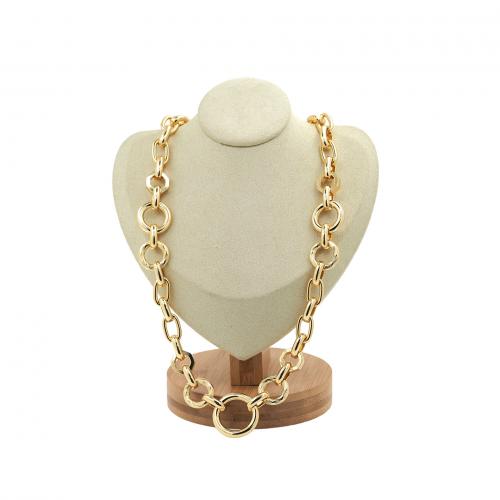 Brass Chain Necklace plated fashion jewelry & for woman nickel lead & cadmium free Length Approx 48 cm Sold By PC