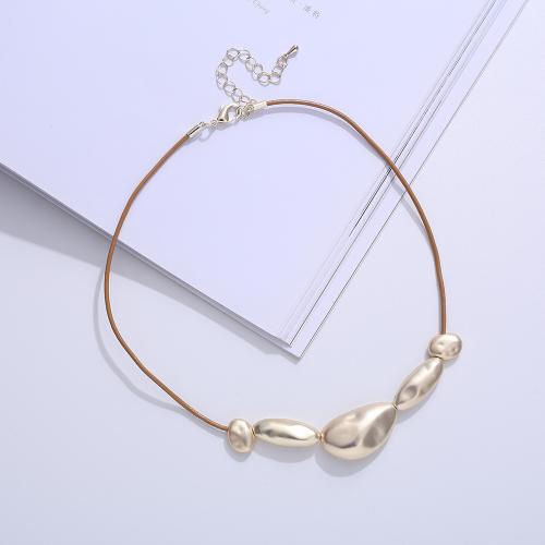 Zinc Alloy Jewelry Necklace with leather cord with 7.5cm extender chain plated fashion jewelry & for woman nickel lead & cadmium free Length Approx 45 cm Sold By PC