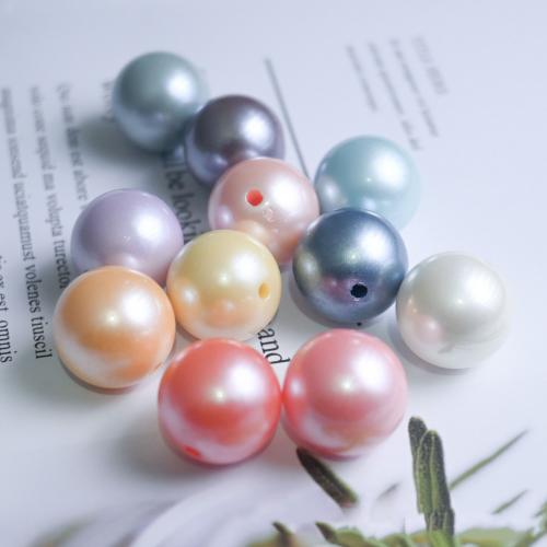 Perles  acrylique plaqué , Rond, Placage coloré, DIY, plus de couleurs à choisir, 16mm, Environ 200PC/sac, Vendu par sac