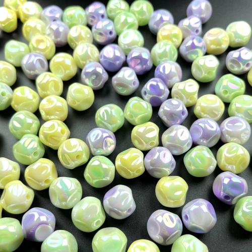 Perline in acrilico placcate, placcato multicolore, DIY & luminoso, nessuno, 16mm, Appross. 200PC/borsa, Venduto da borsa