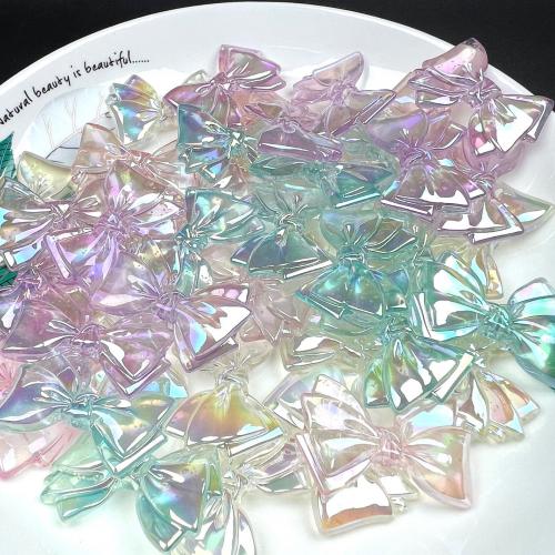 Perles  acrylique plaqué , Noeud papillon, Placage coloré, DIY & lumineux, plus de couleurs à choisir, 30x45mm, Environ 200PC/sac, Vendu par sac
