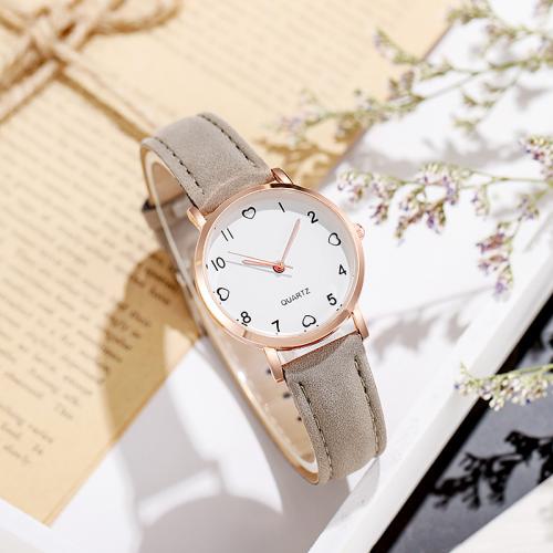 Women Wrist Watch Zinc Alloy with PU Leather & Glass fashion jewelry & Chinese movement & for woman nickel lead & cadmium free Dial 32.5mm diameter 8mm thickness. Length Approx 225 mm Sold By PC