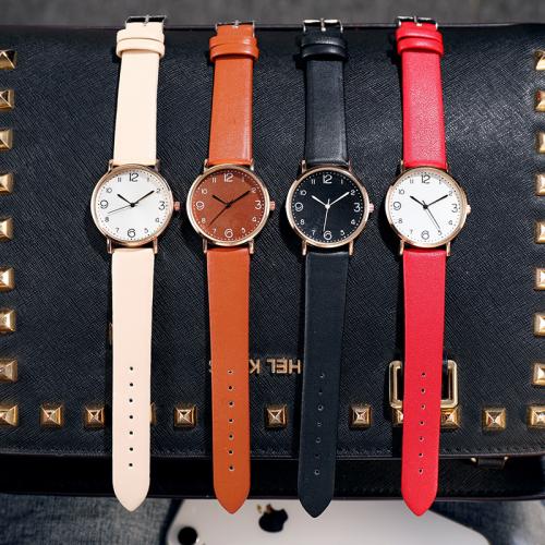 Unisex Wrist Watch, Tibetan Style, with PU Leather & Glass, fashion jewelry & Chinese movement, more colors for choice, nickel, lead & cadmium free, Dial size: diameter 40mm, thickness :10mm., Sold By PC