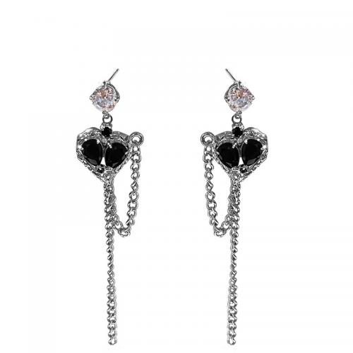 Zinc Alloy Drop Earring plated & for woman & enamel & with rhinestone earring length 10-72mm Sold By Pair