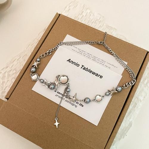 Titanstahl Halskette, mit Lampwork, verschiedene Stile für Wahl & für Frau, Länge:ca. 18 ZollInch, verkauft von PC