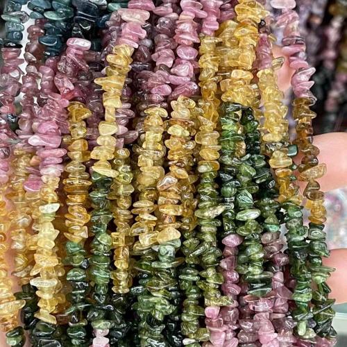 Grânulos de gemstone jóias, turmalina, Pepitas, DIY, cores misturadas, 4x6mm, vendido para Aprox 38 cm Strand