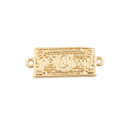 Mosaz Šperky Connector, módní šperky & DIY, zlatý, nikl, olovo a kadmium zdarma, 10x24.50mm, Prodáno By PC