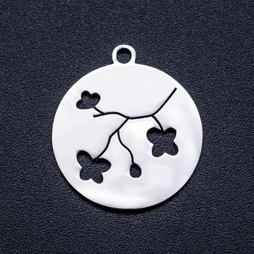 Titanium Steel Pendants Flat Round polished DIY original color Approx Sold By Bag