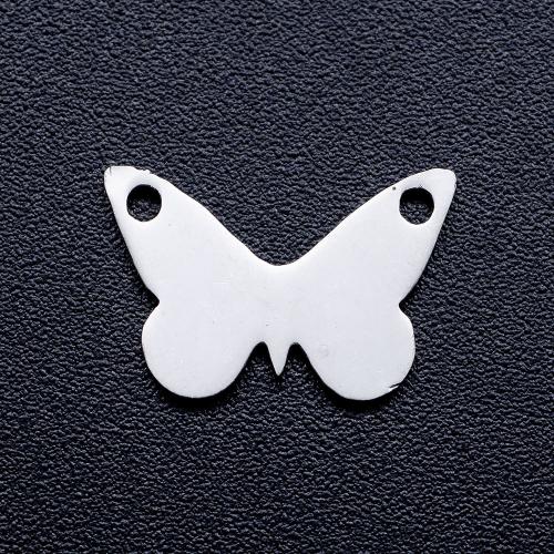 Titanium Steel Pendants Butterfly polished DIY & double-hole original color Approx Sold By Bag