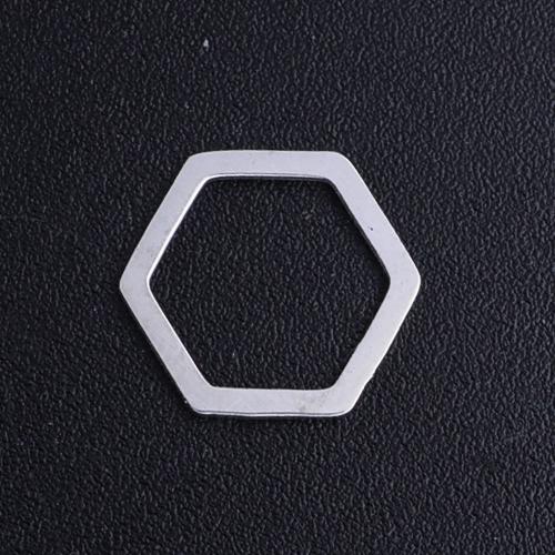 Titanium Steel Pendants, Hexagon, Vacuum Ion Plating, DIY & hollow, more colors for choice, 10x11mm, Approx 10PCs/Bag, Sold By Bag