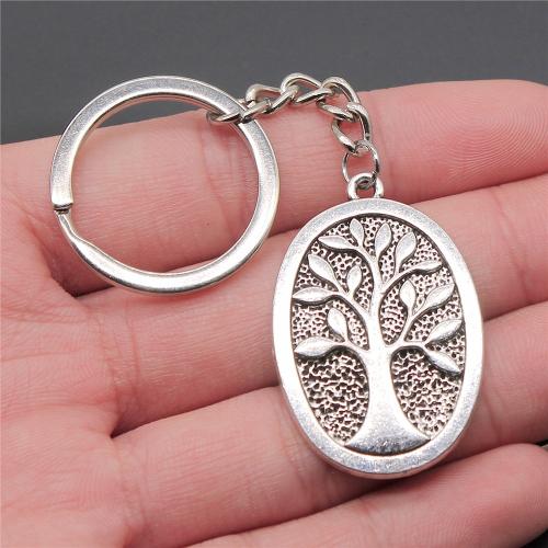 Zinc Alloy Key Clasp with Iron Oval plated fashion jewelry silver color nickel lead & cadmium free Sold By PC
