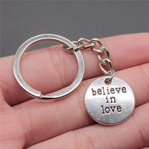 Zinc Alloy Key Clasp with Iron Round plated fashion jewelry nickel lead & cadmium free 20mm Sold By PC