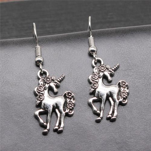 Zinc Alloy Drop Earrings Horse plated fashion jewelry nickel lead & cadmium free Sold By Pair