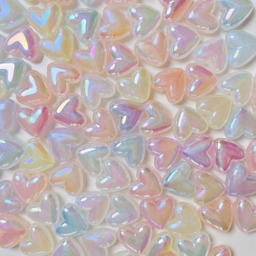 Plated Acrylic Beads Heart UV plating DIY & luminated 16mm Approx Sold By Bag