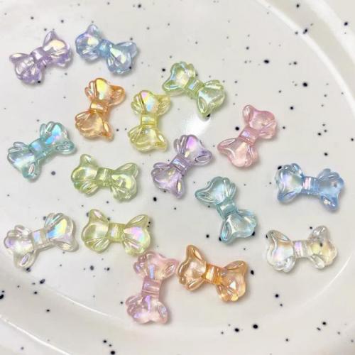 Plated Acrylic Beads, Bowknot, colorful plated, DIY, more colors for choice, 9x15mm, Approx 20PCs/Bag, Sold By Bag