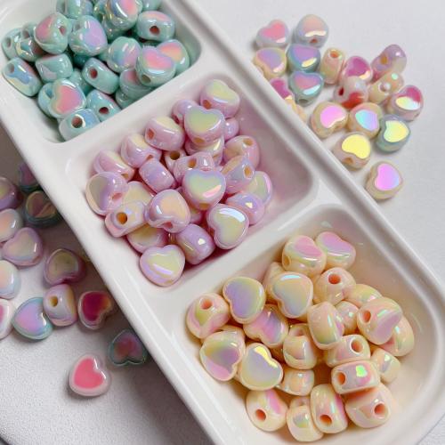 Plated Acrylic Beads Heart UV plating DIY & two tone Approx Sold By Bag