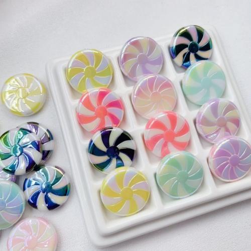 Plated Acrylic Beads Flat Round UV plating DIY 25mm Approx 2.2mm Approx Sold By Bag