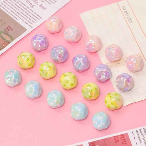 Plated Acrylic Beads, UV plating, DIY, more colors for choice, 15mm, Approx 10PCs/Bag, Sold By Bag