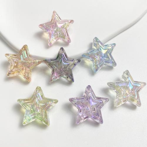 Plated Acrylic Beads, Star, UV plating, DIY & luminated, more colors for choice, 25mm, Approx 10PCs/Bag, Sold By Bag