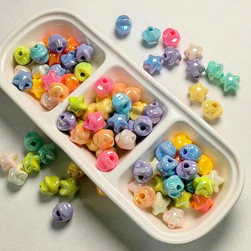 Perles  acrylique plaqué , étoile, Placage UV, DIY, plus de couleurs à choisir, 15.60mm, Trou:Environ 4.5mm, Environ 10PC/sac, Vendu par sac