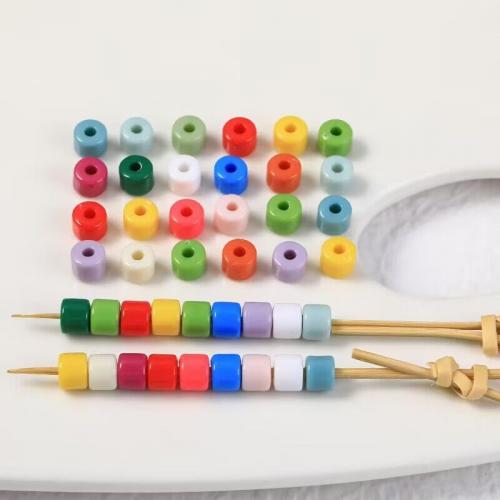 Acrylic Jewelry Beads, Column, DIY, more colors for choice, 5x6mm, Hole:Approx 2.2mm, Approx 50PCs/Bag, Sold By Bag