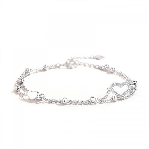 925 Sterling Silver Bangle Bracelet with 4CM extender chain plated micro pave cubic zirconia & for woman Length Approx 15.5 cm Sold By PC