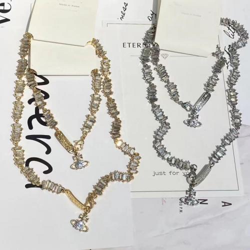 Cink Alloy Narukvica i ogrlica, pozlaćen, različitih stilova za izbor & za žene & s Rhinestone, Prodano By PC