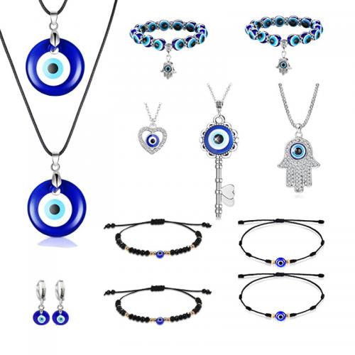 Cink ötvözet Jewelry Set, -val Gyanta, galvanizált, különböző stílusokat a választás & a nő, Által értékesített PC