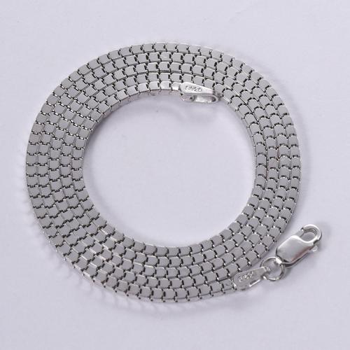 Sweater halskettingen, 925 sterling zilver, mode sieraden & verschillende grootte voor keus & voor de mens, nikkel, lood en cadmium vrij, Verkocht door PC