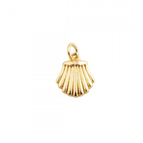 Brass Jewelry Pendants, Shell, fashion jewelry & for woman, golden, nickel, lead & cadmium free, 13x10.50mm, Sold By PC