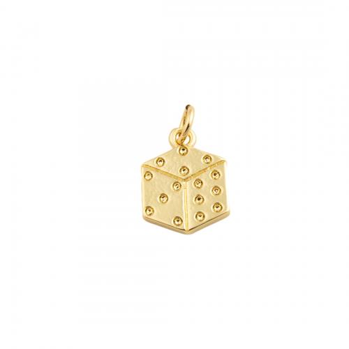 Brass Jewelry Pendants Dice fashion jewelry & Unisex golden nickel lead & cadmium free Sold By PC