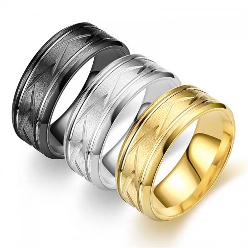 Titanium Steel Finger Ring, fashion jewelry & Unisex & different size for choice, more colors for choice, width 8mm,thickness 2mm, Sold By PC