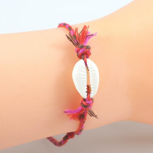Fashion Bracelet & Bangle Jewelry Cotton Thread with Shell Shell handmade fashion jewelry & Unisex & adjustable Length Approx 4-22 cm Sold By PC