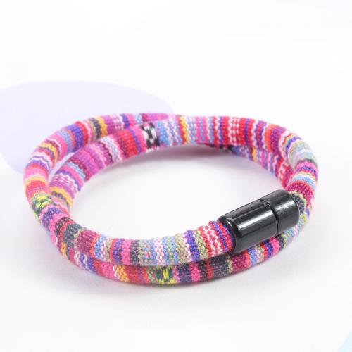 Fashion Bracelet & Bangle Jewelry, Cotton Fabric, handmade, Double Layer & fashion jewelry & Unisex & adjustable, more colors for choice, Length:Approx 41 cm, Sold By PC
