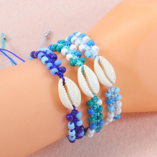 Bijoux bracelets de mode, Cordon de noeud, avec coquille & résine, coquille, fait à la main, bijoux de mode & unisexe & réglable, plus de couleurs à choisir, Longueur:Environ 16-30 cm, Vendu par PC