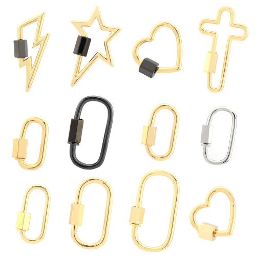 Brass Screw Clasp gold color plated DIY & enamel nickel lead & cadmium free Sold By PC